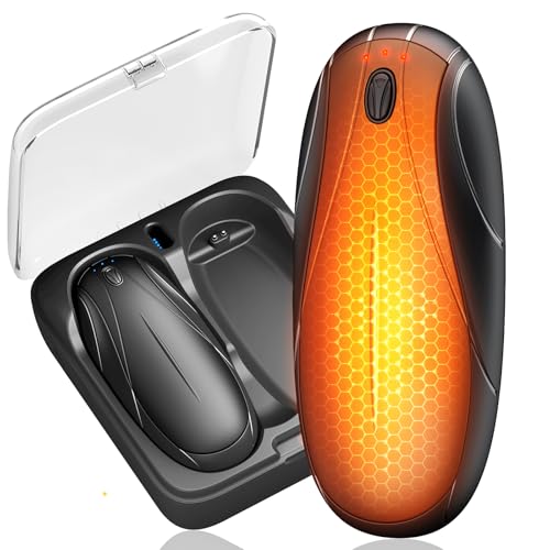 Handwärmer Elektrisch,2-In-1 Magnetic Handwärmer mit Ladefach,14000mah Taschenwärmer mit 3 Wärmestufen,Elektrische Handwärmer für Frauen,Mann,Familien,Golf,Jagd und Camping (Schwarz, N7)