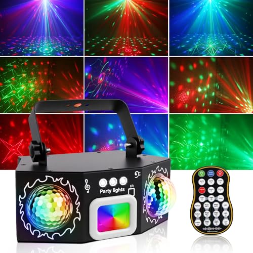 Vicalo Discolicht Partylicht mit Dual Disco Bällen – RGB Sound-aktivierte Partylichter, Stroboskop Effekt Licht für DJ, KTV, Club, Weihnachtsfeier