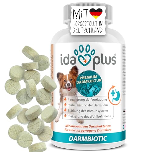 Ida Plus Darmbiotic – Probiotika zur Darmsanierung für den Hund - Darmflora aufbauen nach Durchfall - gesunde aktive Darmbakterien – Immunsystem – Regulierung Verdauung – 120 Tabletten