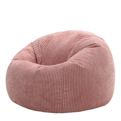 Icon Kingston Sitzsack Cord, Hellrosa, Sitzsack Erwachsene mit Füllung, Bean Bag, Cord Sessel, Lounge Sessel, Lounge Stuhl, Schlafzimmer, Wohnzimmer, Wohnzimmer Möbel