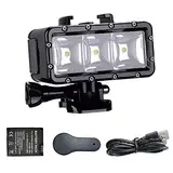 Suptig Led Unterwasserlicht, Unterwasserlicht, Licht Wasserdicht, Kompatibel mit Gopro Serie, AKASO, Campark, DJI osmo Action-Kamera,Wasserdicht 147ft (45 Meter)