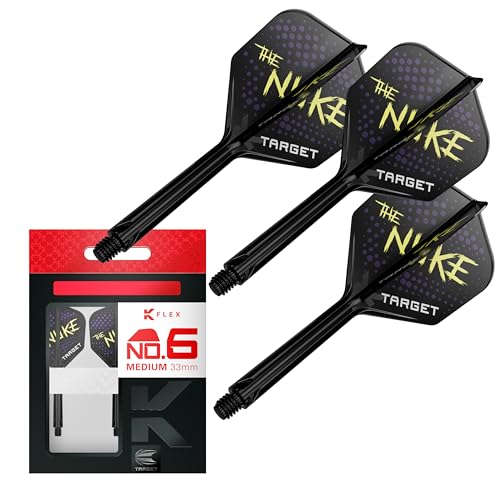 Target Darts Luke Littler K Flex Flights and Shaft System, No.6(33mm) | 3er Set Kflex Flights, Luke Littler Spieler Edition Darts Accessories | K-Flex No Flight, Dart Schaft Medium Länge