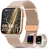 elfofle Smartwatch Damen Herren mit Telefonfunktion, 1,83" HD Touchscreen, IP67 Wasserdicht /SpO2 Fitness Tracker/Menstruationszyklus Herzfrequenz Schlafmonitor für iOS Android Rose Gold