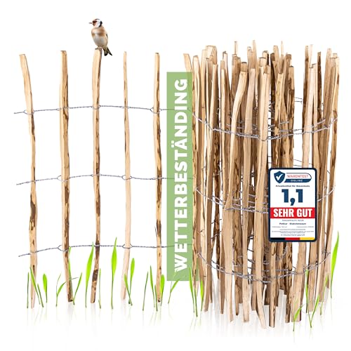 PATKAR® Staketenzaun 15mx90cm [WETTERBESTÄNDIG & STABIL] - Holzzaun Gartenzaun Holz Abgrenzung - Staketenzaun 90 cm hoch (Made in Europe) - Gartenzaun zum Stecken - einfach montierter Zaun Holz