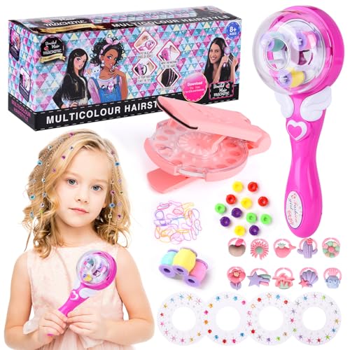 FORMIZON Automatic Hair Braider, 240 Pcs Hair Bedazzler Kit, Haarschmuck Mädchen Haarflechtmaschine, Haar Styler Edelsteine Werkzeug