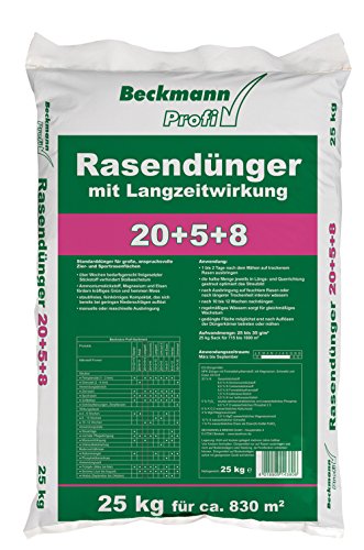 Beckmann Profi Rasendünger 20+5+8 mit Langzeitwirkung, 25 kg