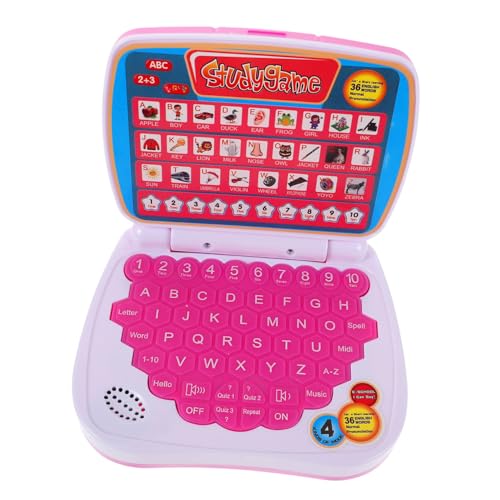 VICASKY Simulationscomputerspielzeug Tablet -Laptop Kleinkind Tablet Lernmaschine Für Die Frühe Bildung -Laptop Gefälschter Laptop Babycomputer Rosa Elektronisches Bauteil