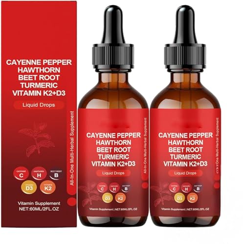 Cayenne-Tropfen, Cayenne-Pfeffer-Extrakt, natürliche Cayenne-Pfeffer-Flüssigkeitstropfen zur Verdauungsunterstützung für Männer und Frauen (2 Stück)