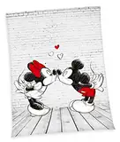 Wild South Shop Disney Mickey & Minnie Mouse XL Flanell Flauschdecke 150 x 200 cm Tagesdecke, Sofadecke