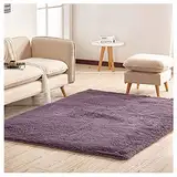 GUOCU Hochflor Teppich Weich Flauschige Langflor Chic Stil Moderne Teppiche Fürs Wohnzimmer, Schlafzimmer, Esszimmer Oder Kinderzimmer,Grau2,140x200cm
