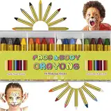 Gesichtsfarben KinderschminkeStifte Set, ENJSD 16 Farben Gesicht Malen Buntstifte ungiftig Gesichtslack-Kits für Kinder, Ideal für Partys, Easter, Halloween (16 Stk)