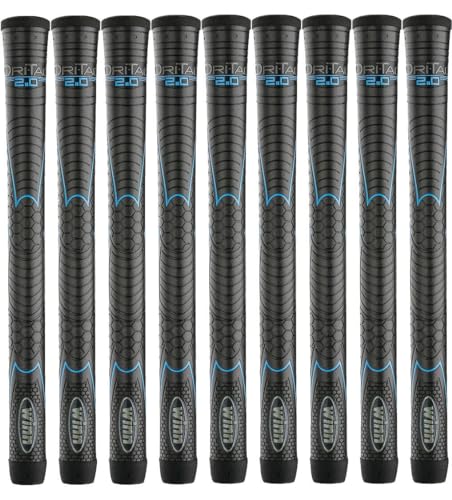 Winn Grips 62DT-JBK Dri-Tac 2.0 Series Advance Polymer Technologie, 9-teiliges Golfgriff-Bundle, mittlere Größe (+1/16 Zoll)