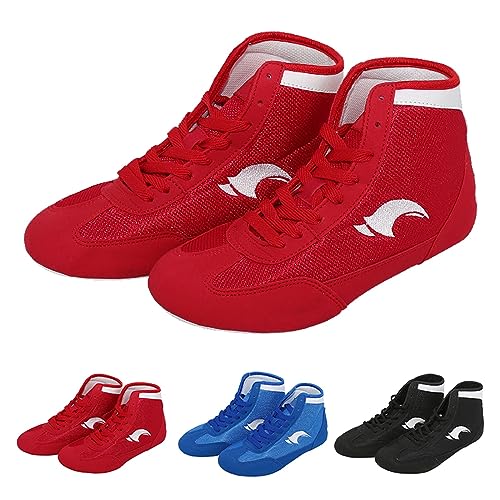 Kinder Boxschuhe Wrestling Schuhe Kampfsport Ringerschuhe Leichte und Atmungsaktive Ringerschuhe High Top Training Wrestling Schuhe für Jugendliche, Kinder, Mädchen und Jungen Kinder Sneaker