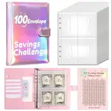 100 Envelope Saving Challenge, Geld Sparen Challenge 5 Binder Mit Challenge Tracker & Pre-numbered Taschen, Spar Challenge Für Budgetplaner Sparbuch Geld Sparen Für Sparchallenge, Spar Challenge