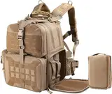 VOTAGOO Tactical Range Rucksack, für 3 Pistolen Tragetaschen für Jagdschießen (Sand, standard)