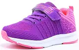 Mitudidi Unisex-Kinder Turnschuhe Mädchen Sportschuhe Leicht Atmungsaktiv Laufschuhe Outdoor Fitnessschuhe Sneaker Hallenschuhe für Pink Rosa 34EU