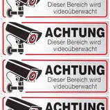 5 x Brandengel® Achtung Dieser Bereich wird videoüberwacht Aufkleber - Schild Edelstahl Optik extra Starke Folie - Sticker (Achtung Dieser Bereich wird videoüberwacht) für den Briefkasten - 5St