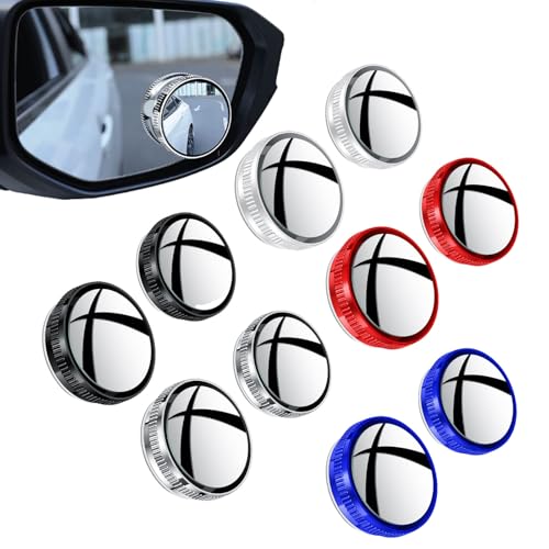 Sufficienta Suction Cup Car Convex Blind Spot Mirror, Suction Cup Car Convex Blind Spot Mirror, Car Blind Spot Mirror 360 Rotation Adjustable, Blind Spot Mirrors 2 Pack (5Pair)