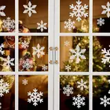 Naler 96 Schneeflocken Fensterbild Abnehmbare Fensterdeko Statisch Haftende PVC Aufkleber Winter Dekoration