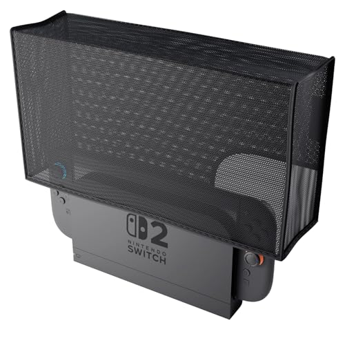 PlayVital Atmungsaktive Staubschutzhülle für Nintendo Switch 2, Kratzfeste Tasche, wasserdichte Nylon-Hülle für Konsole und Ladestation-Schwarz