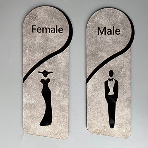 Toilettenschild, Badezimmerschild Toilettenschilder for Männer und Frauen, Badezimmertürschilder, erhabene Acryl-Identifikationssymbole, for Büros, Unternehmen und Restaurants, 4,3 * 11,8 Zoll