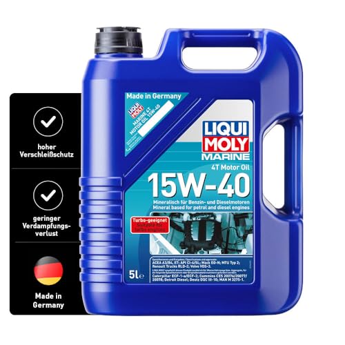 LIQUI MOLY Marine 4T Motor Oil 15W-40 | 5 L | Boot mineralisches Motoröl | Art.-Nr.: 25016, farblos