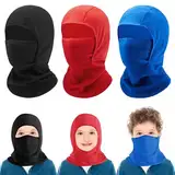 ZOCONE 3 Stück Sturmhaube Kinder Winter Fahrradmütze Unter Helm Kinder Balaclava Winddicht Gesichtsmaske Fahrrad Warm Skimaske Mütze Mädchen Jungen Sturmmaske Kinder Schalmütze für Skifahren Motorrad