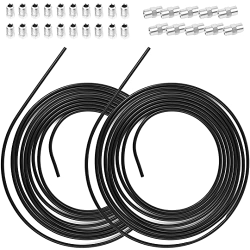 2 Stück 5m Schwarzes Bremsleitung (10m), Ø 4,75mm Bremsrohr mit 20 Verschraubungen und 10 Verbinder (Bördel F)