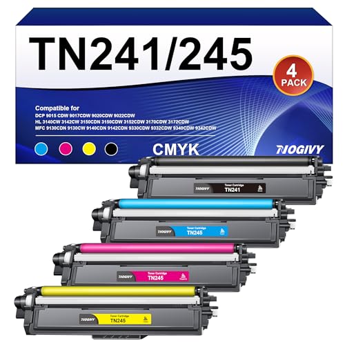 NOGIVY TN241 TN245 Toner Kompatibel für Brother TN 241 TN 245 TN-242 TN-246 für Brother MFC-9332CDW MFC-9142CDN DCP-9020CDW DCP-9017CDW HL-3152CDW MFC-9140CDN (4er-Pack)