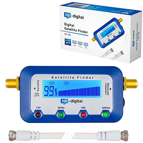 hb-digital SATFINDER mit digitaler LCD Anzeige und Tonsignal + F-Verbindungskabel + Deutsche Anleitung Sat-Finder