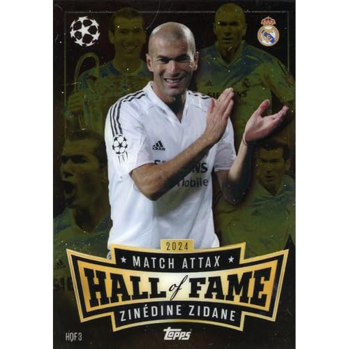 Match Attax Champions League 2024/2025 - Trading Cards Fußballkarten Einzel Sammelkarten (Hof 3 - Zinedine Zidane - Hall of Fame Chrome)
