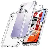 LeYi für Hülle Samsung Galaxy A14 4G/A 14 5G Durchsichtig Handyhülle und 2 Schutzfolie, Air Cushion Weich TPU Bumper Handyhülle Schutzhülle Cover Case Handy Hüllen Crystal Clear