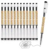 Hopton 12 Stück Stifte, Gelschreiber Schwarz, Schnelltrocknende Gelstifte Set, Gel Pen, Liquid Gel Ink, Tintenschreiber 0,35 mm, Tintenroller für Schreiben Study Essentials Schul Sachen