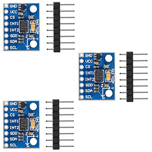 ADXL345 Modul Beschleunigungsmesser 3-Achsen Accelerometer 3 PCS GY-291 Digitales Schwerkraft Sensor Modul für Arduino, Raspberry Pi,I2C, SPI, G-Sensor