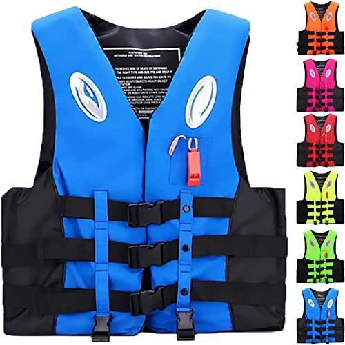 NURCIX Schwimmweste für Erwachsene Kinder, Erwachsene 20-120 kg Auftriebsweste, Rettungsweste Schwimmhilfe mit Überlebenspfeife, für Kajakfahren, Angeln, Surfen (Color : A, Size : M)