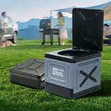 Tragbare Camping-Toilette für Erwachsene und Kinder, faltbar, wasserdicht, Reise-Auto-Camping-Töpfchen mit Deckel, kompaktes Töpfchen, verbessertes weiches Reise-Camping-Toilette für Auto, Wandern