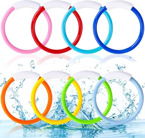 XOYTN 8 Stück Unterwasser-Tauchspielzeug Bunte Tauchringe zum Training,Tauchspielzeug Tauchen Wasser Spielzeug Kinder Sinken und Werfen für Sommer Poolparty Geschenk für Jungen und Mädchen