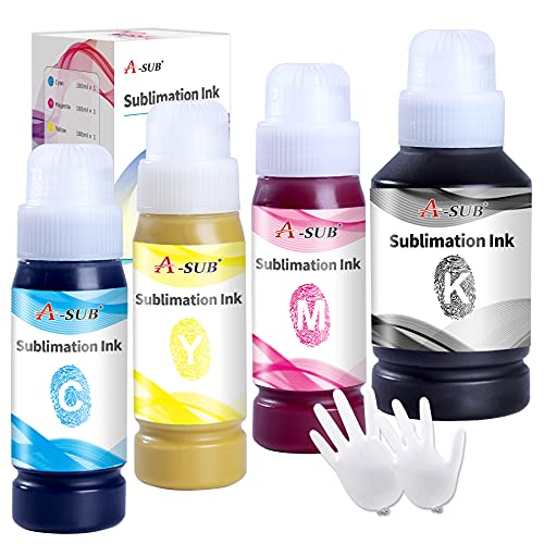 A-SUB 420 ml Sublimationstinte Nachfüller für Epson-Drucker, einfaches Befüllen für EcoTank-Drucker der Serie ET1800 ET2700 ET2800 ET3700 ET3800 ET4700 ET4800 ET5800 ET14100 ET16100 ET16600