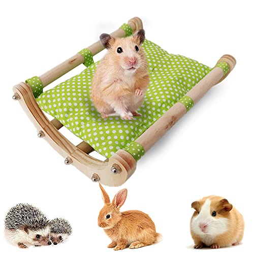 CaiYuanGJ Hamster Shaker Bett, Meerschweinchen Bett Warm, Schaukelbett für Kleintiere, Kleintierhängematte, Hängematte für Hamster, Abnehmbaren Rahmen, für Haustier Hamster Eichhörnchen (Grün)