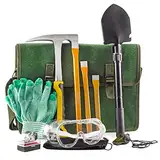 Esterno Rockhound & Rock Mining Kit (Deluxe 15-teiliges Set); Rockhound Set beinhaltet Hammer, Meißel, Musette Tasche und Zubehör