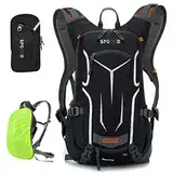 SPGOOD Fahrradrucksack 20L/25L/30L (9 Farben)-Wasserdichter Ultraleicht-für Damen & Herren Multifunktionaler-mit Regenschutzkappe/Helmabdeckung Rucksäcke MTB Mountainbike (Grauschwarz, 20L)