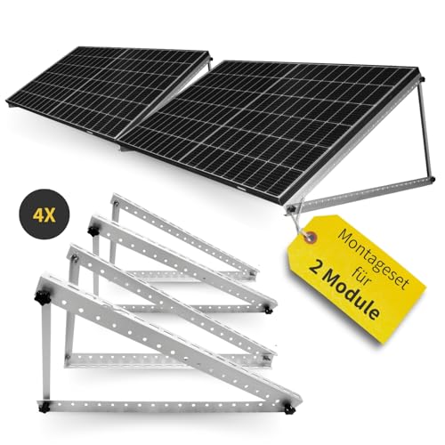 avoltik Solarpanel Halterung 48 Zoll / 118cm I 2x Halterung für Solarmodule aus robustem Aluminium I Dachhalterung für Solarmodule mit Montageset I Solarmodul Halterung mit verstellbarem Winkel, Grau