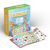 NIYYAH ABC Bingo Lernspiel ab 4 5 6 Jahre Buchstaben Lernen Vorschule Spiel Schulanfänger 1 Klasse Gesellschaftsspiel Kinder Einschulung Geschenk Lernspielzeug