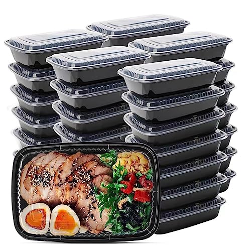 WUHUIXOZ 50 Stück 32oz Meal Prep Container mit, Prämie Wiederverwendbar Behälter für die Zubereitung von Mahlzeiten Lunchbox mit Deckel, Mikrowelle, Gefrierschrank, Spülmaschinenfestk