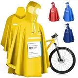 Premium Regenponcho Fahrrad wasserdicht SEHR GUT GETESTET - Regencape Fahrrad mit Reflektoren und Sichtfenster - Fahrrad Regenbekleidung als Regenponcho Damen wasserdicht, Regenponcho Herren