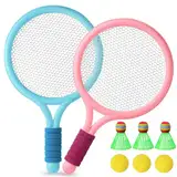 Shengruili Federball Set Kinder,Badminton Kinder Tennisschläger,Badminton Racket Spielzeug,Tennis Kinder,Badminton-Set,Tennisschläger Geschenkset für Kinder Outdoor Indoor Sport