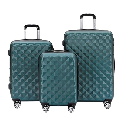 BEIBYE Zwillingsrollen 2066 Hartschale Trolley Koffer Reisekoffer Gepäck M-L-XL-Set (Dunkelgreen, Set)