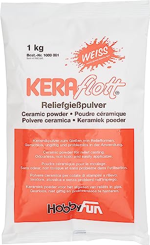 Keraflott Reliefgießmasse Weiß Keramikpulver Gießformen geruchsneutral 1 kg