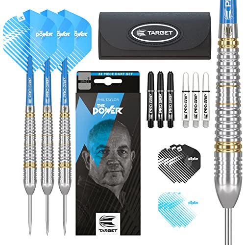 Phil Taylor 22G Steel Tip Darts Set - Accessories Gift Pack