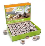 FLORTUS – Kokos Quelltöpfe aus Anzuchterde mit Nährstoffen – 105 Stk. Kokos Quelltabletten torffrei & biologisch abbaubar – Quelltabs aus Kokoserde gepresst zur Pflanzen Anzucht von Samen & Setzlingen